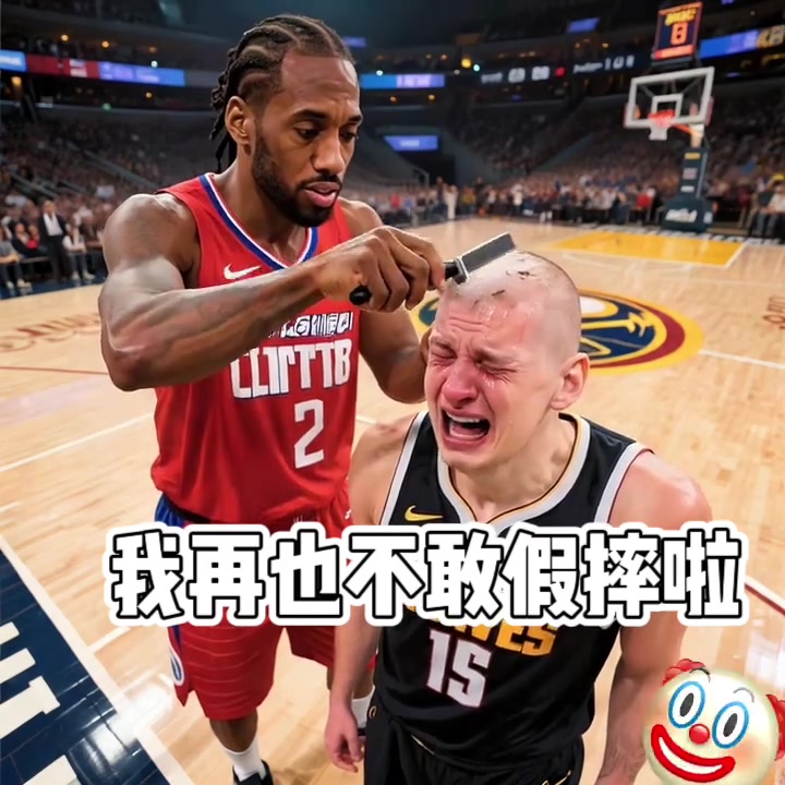 網友AI創(chuàng)作約基奇被小卡剃頭并配文：我再也不敢假摔啦