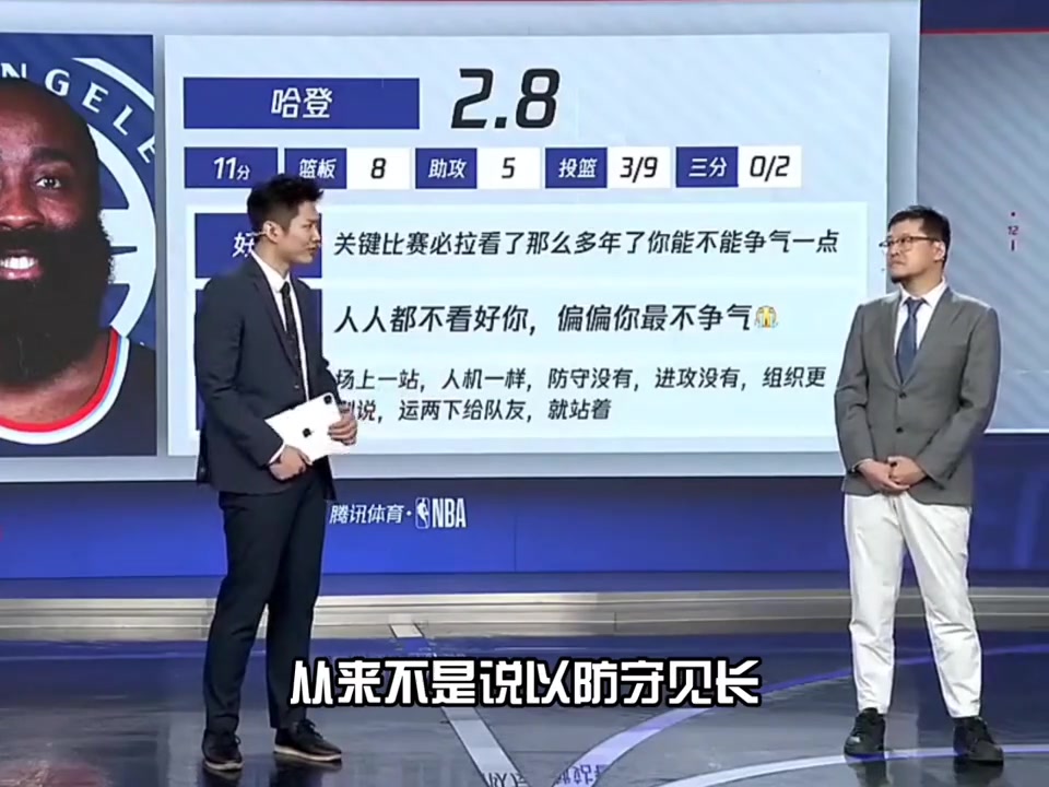 楊毅賽后總結(jié)：不該讓哈登去防戈登 應該去對布勞恩的~