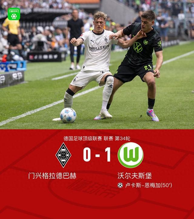 沃爾夫斯堡客場(chǎng)勝門(mén)興，盧卡斯-恩梅加決勝。