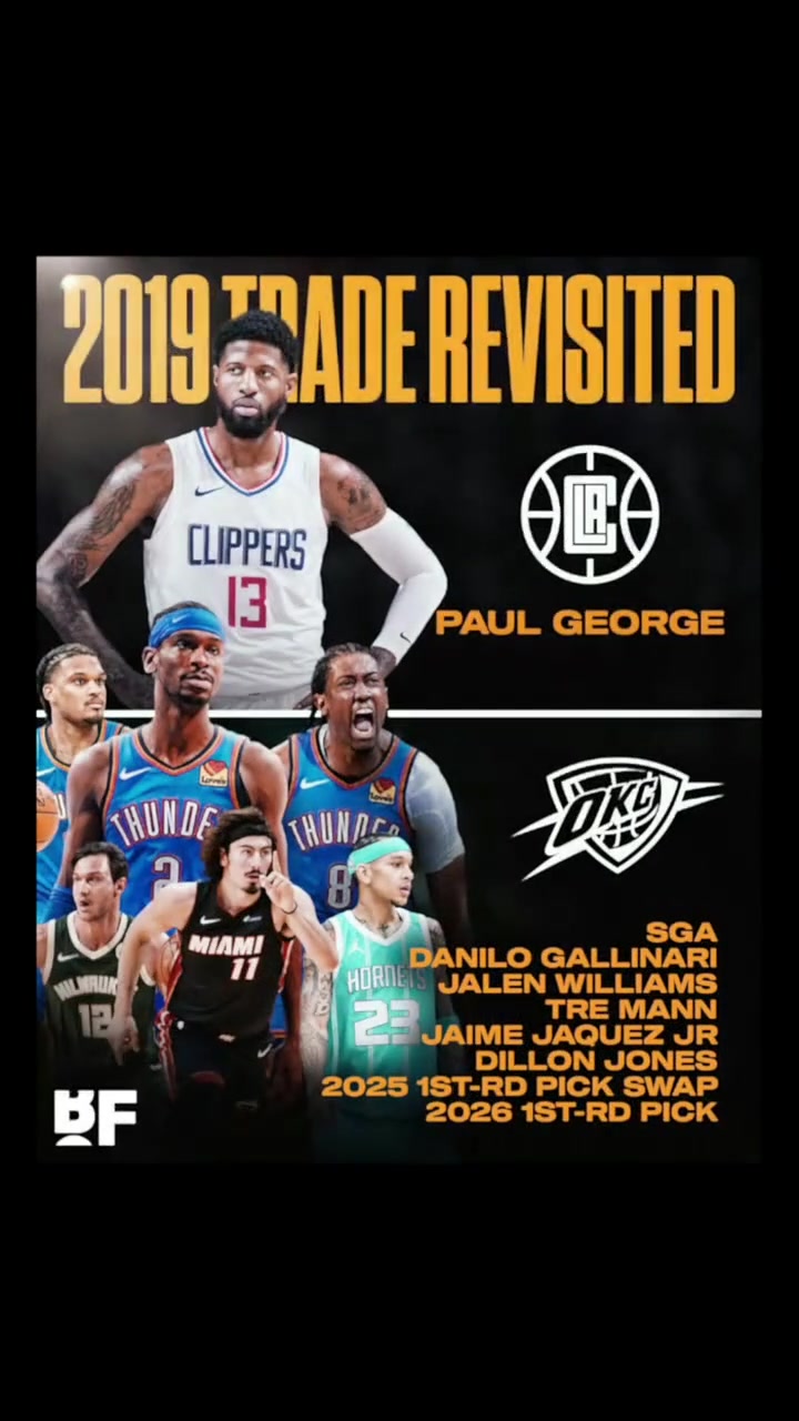SGA拿MVP！當(dāng)年快船9換1得喬治是史上最糟糕交易嗎？